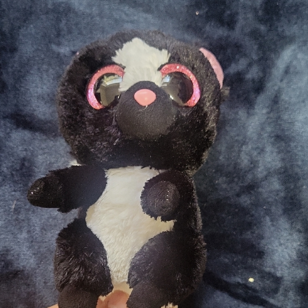 Ty Plush Toy with Black, White, and Pink Accents